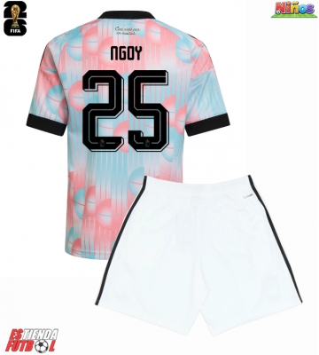 Bélgica Nathan Ngoy #25 Segunda Equipación Niños Mundial 2026 Manga Corta (+ Pantalones cortos)